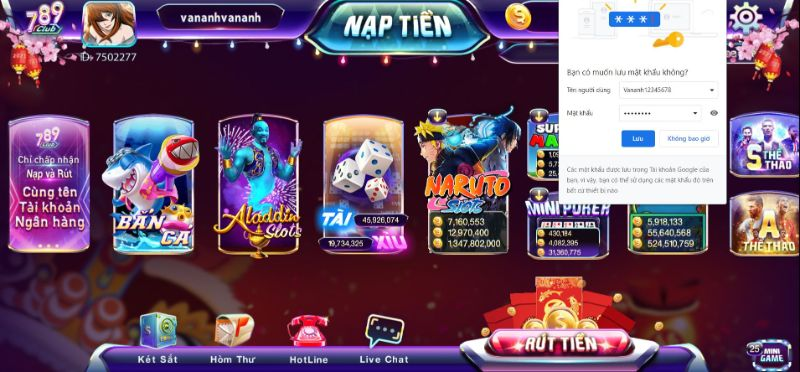 Kho game khủng của 789 Club