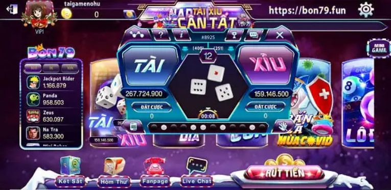 Tài xỉu thu hút lượng khách hàng đông đảo tại Bon79 fun